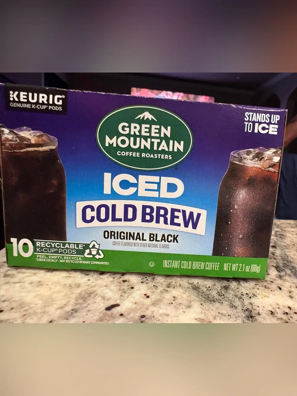 Set of 2 : 20pods total Keurig Green Mountain Iced Cold Brew Original Black -
